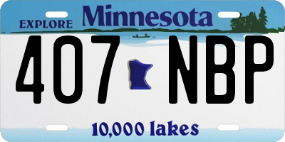 MN license plate 407NBP