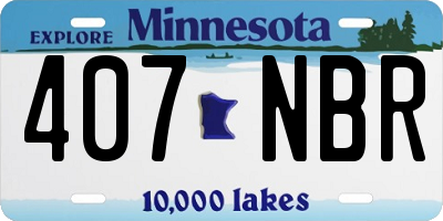 MN license plate 407NBR