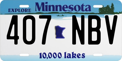 MN license plate 407NBV