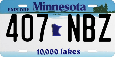 MN license plate 407NBZ