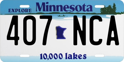 MN license plate 407NCA