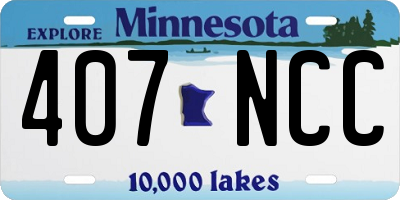 MN license plate 407NCC