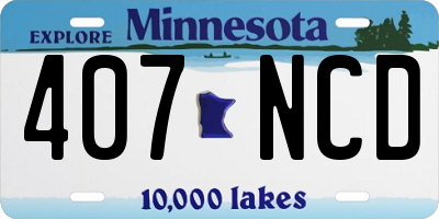 MN license plate 407NCD