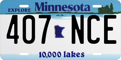 MN license plate 407NCE