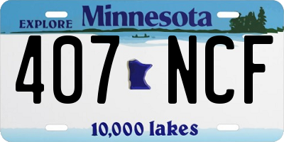 MN license plate 407NCF