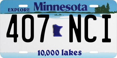 MN license plate 407NCI