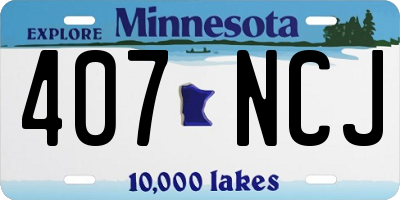 MN license plate 407NCJ