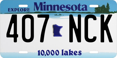 MN license plate 407NCK