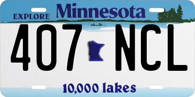 MN license plate 407NCL