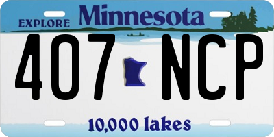 MN license plate 407NCP