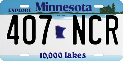 MN license plate 407NCR