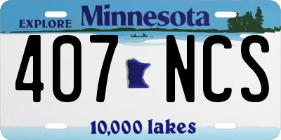 MN license plate 407NCS