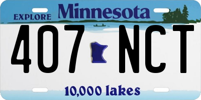MN license plate 407NCT
