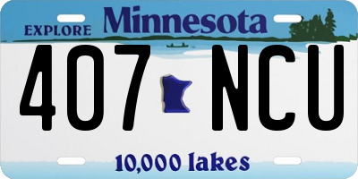 MN license plate 407NCU