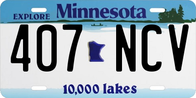 MN license plate 407NCV