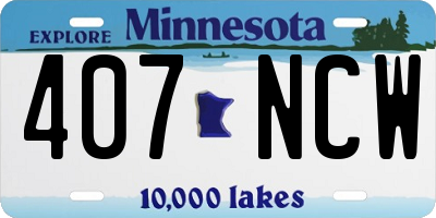 MN license plate 407NCW