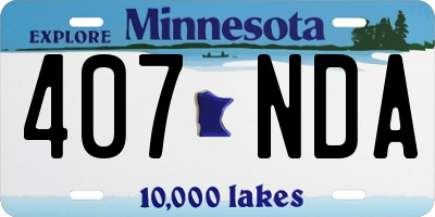 MN license plate 407NDA