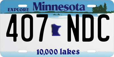 MN license plate 407NDC