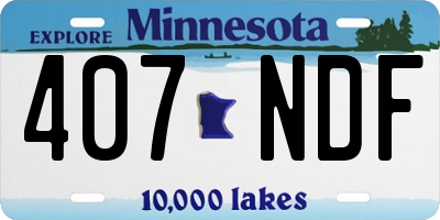 MN license plate 407NDF