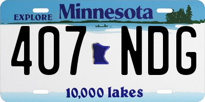 MN license plate 407NDG
