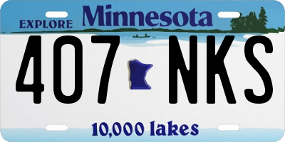 MN license plate 407NKS