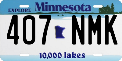 MN license plate 407NMK