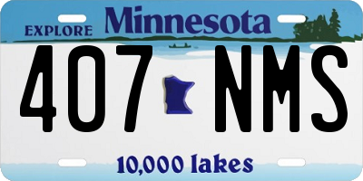 MN license plate 407NMS