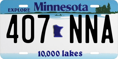 MN license plate 407NNA