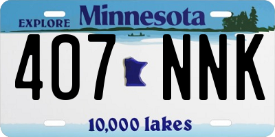 MN license plate 407NNK