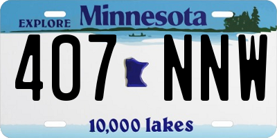 MN license plate 407NNW
