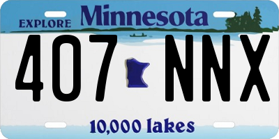 MN license plate 407NNX