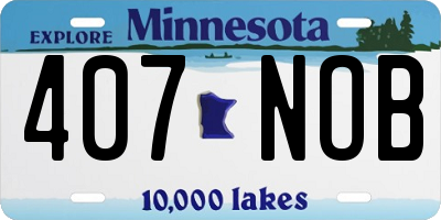 MN license plate 407NOB