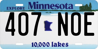MN license plate 407NOE