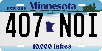 MN license plate 407NOI