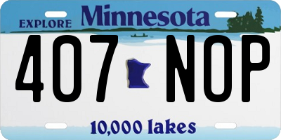 MN license plate 407NOP