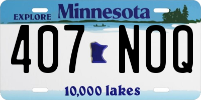 MN license plate 407NOQ