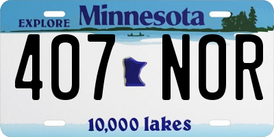 MN license plate 407NOR