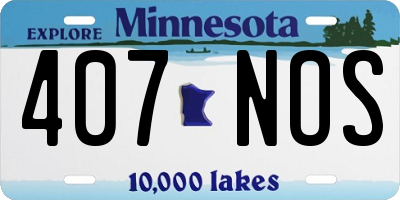 MN license plate 407NOS