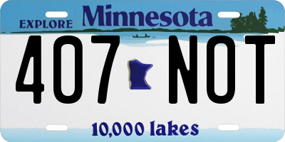 MN license plate 407NOT