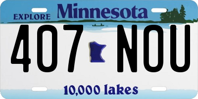 MN license plate 407NOU