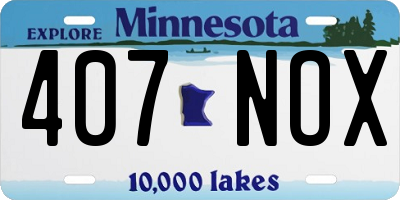 MN license plate 407NOX