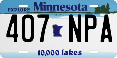 MN license plate 407NPA