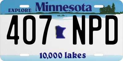 MN license plate 407NPD