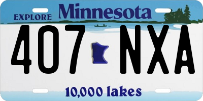 MN license plate 407NXA