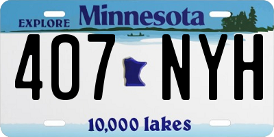 MN license plate 407NYH
