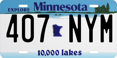 MN license plate 407NYM