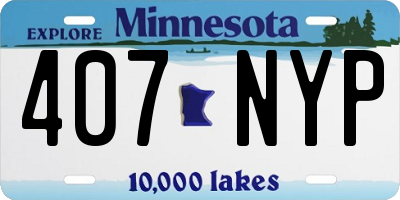 MN license plate 407NYP