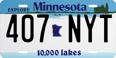 MN license plate 407NYT