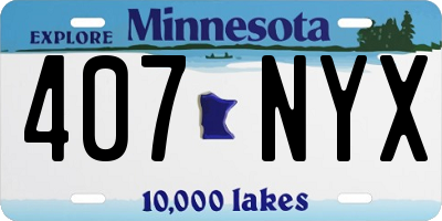 MN license plate 407NYX