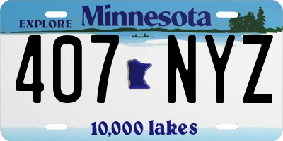 MN license plate 407NYZ